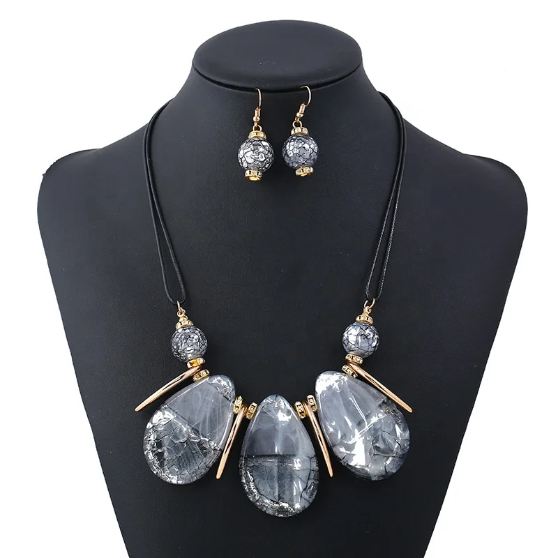 new women big gem beautiful costume luxury jewelry set