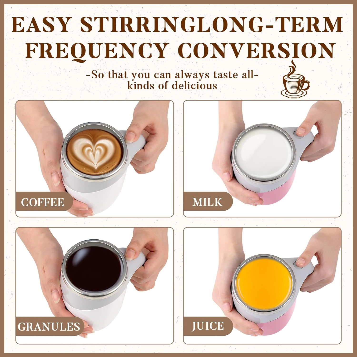 Hot Automatic Self Stirring Magnetic Mug Creative Stainless Steel Coffee Milk Mixing Cup Blender Lazy Smart Mixer Thermal Cup