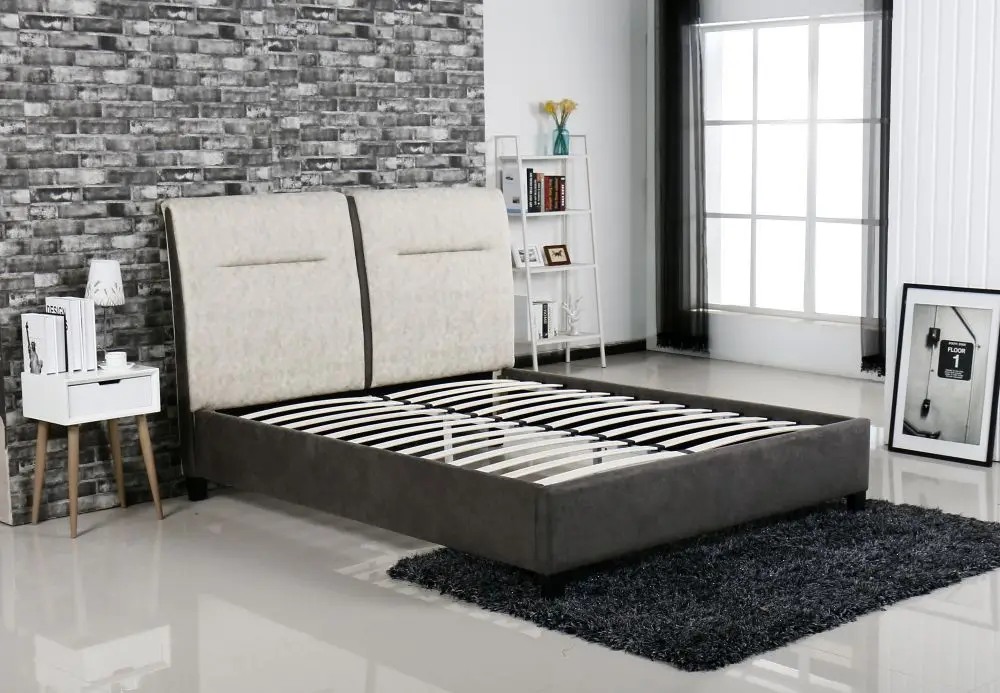 2024 China Factory Wholesale Price Luxury Double King Queen Full Size Bed Frame Low Platform Gas Lift Velvet Bed