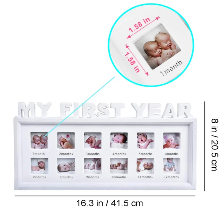 My First Year Baby Keepsake Frame for Photo Memories