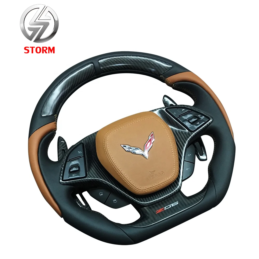 Customized Carbon Fiber Classic Steering Wheel For Chevrolet Corvette C8