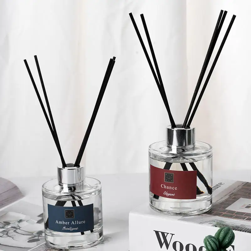 Custom Luxury Private Label Home Natural Glass Bottle Essential Oil Aroma Reed Diffuser With Rattan Sticks