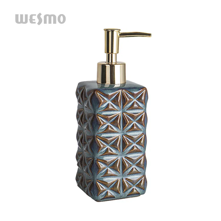 High quality sand and gravel + gold-painted household goods bathroom accessories liquid bottle
