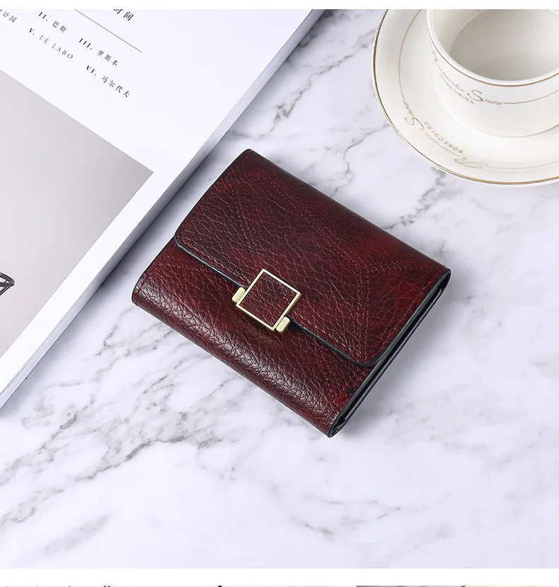 Clutch Short Wallets Card Holder Wallets New Designer High Quality Trendy Custom Logo PU Leather for Women Waterproof Polyester