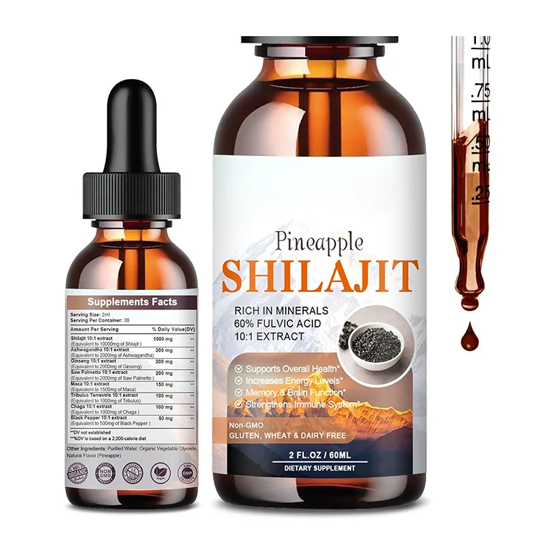 OEM Factory Shilajit Drops Fulvic Acid Shilajit Extract Resin Pure Himalayan Shilajit Liquid