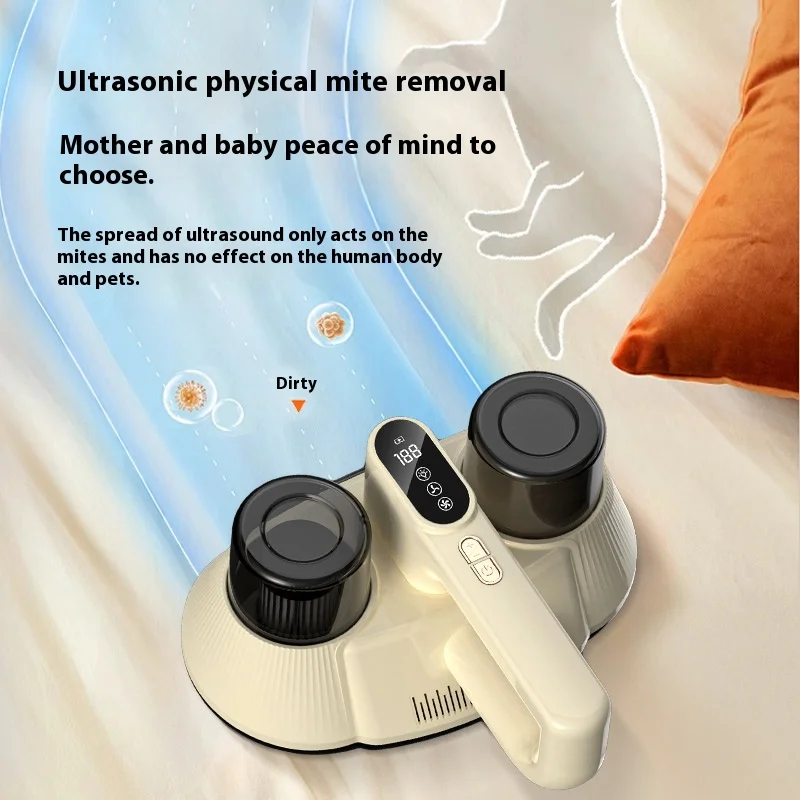 2024 New Portable Mattress Vacuum Mite Remover Cordless Handheld Cleaner Powerful Suction For Cleaning Bed Pillows Home Supplies