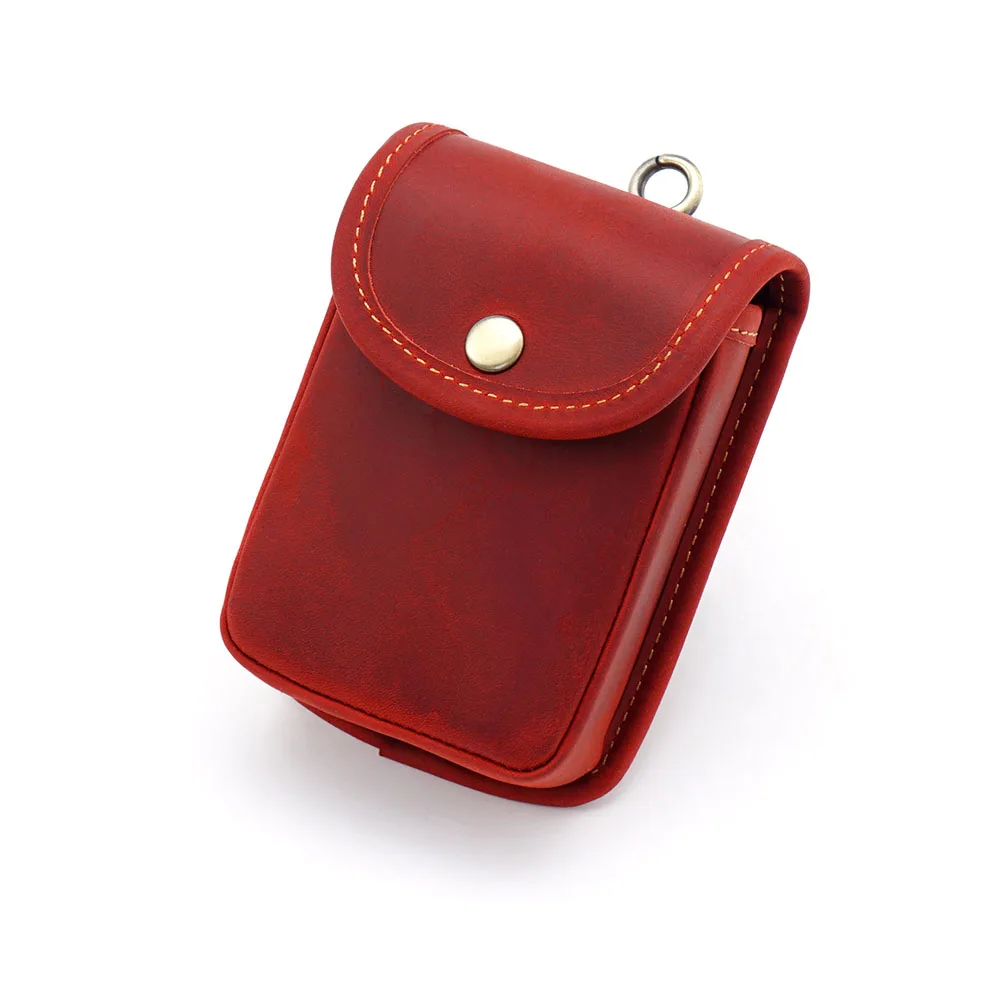 Top-Grade Cowhide Factory Customised Crazy Horse Mini Multifunctional Leather Waist Bag Unisex Coin Purse Waist Pack Bag Wallet