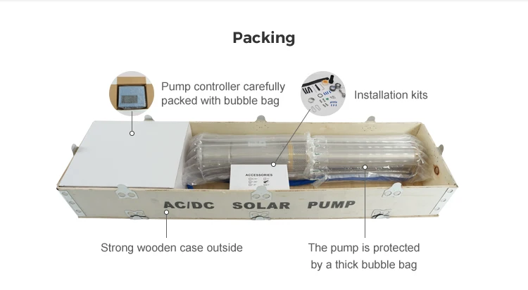 2hp hybrid solar deep well submersible pump for borehole solar powered pump