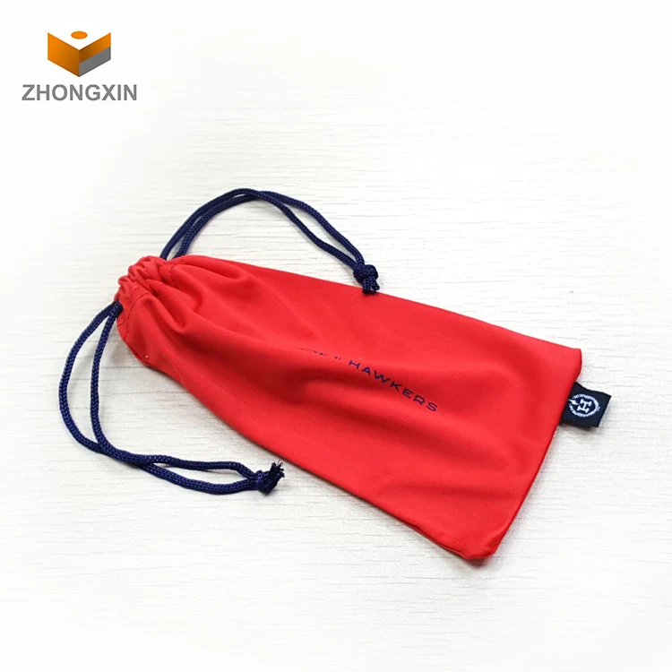 Best Price Red Cloth Drawstring Bag Soft Microfiber Sunglasses Pouch Bag With Drawstring