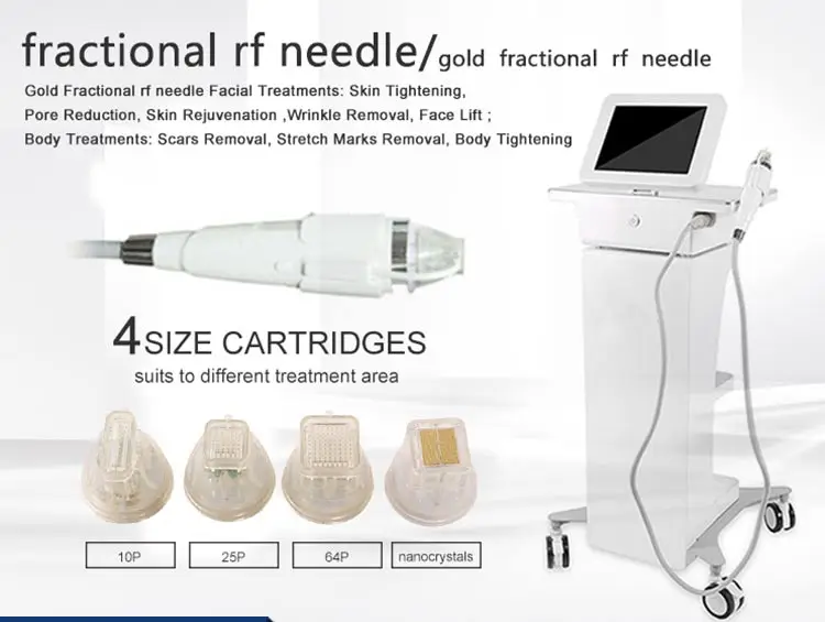 
2021 Popular golden micro needle Therapy system rf fractional microneedle machine for stretch marks removal 