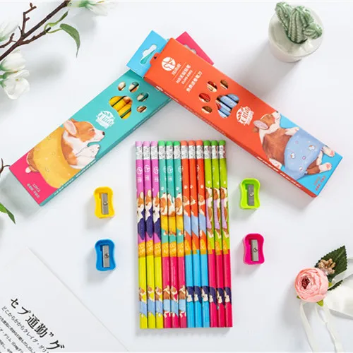 Оптовая продажа, 12 шт./кассета, ластик HB, карандаш с мультипликационным рисунком динозавра, карандаши для письма для детей и студентов