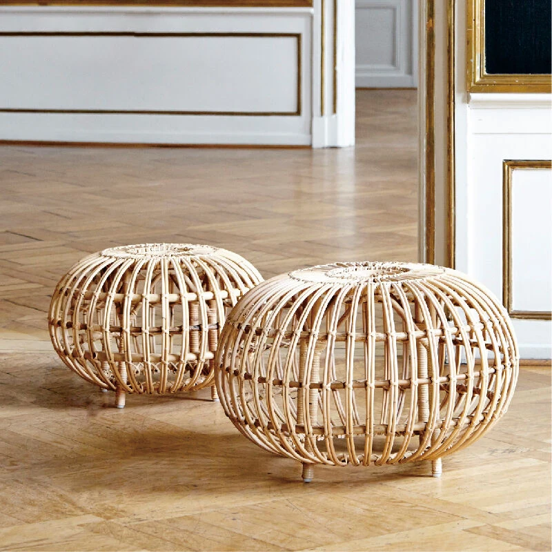 Decorative round natural rattan furniture tea bamboo table