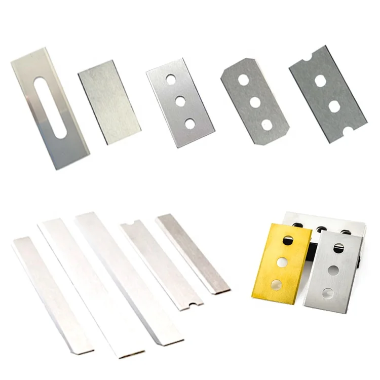 Tungsten Carbide Cutting Blade Knife with Double Edge 3 Holes Razor Blades