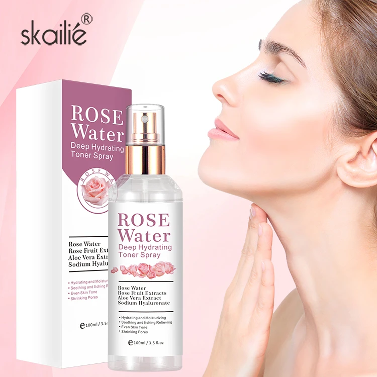Private Label Korean Moisturizing Skin Care Skincare Natural Organic Pure Rose Water Facial Mist Face Toner Spray For Face