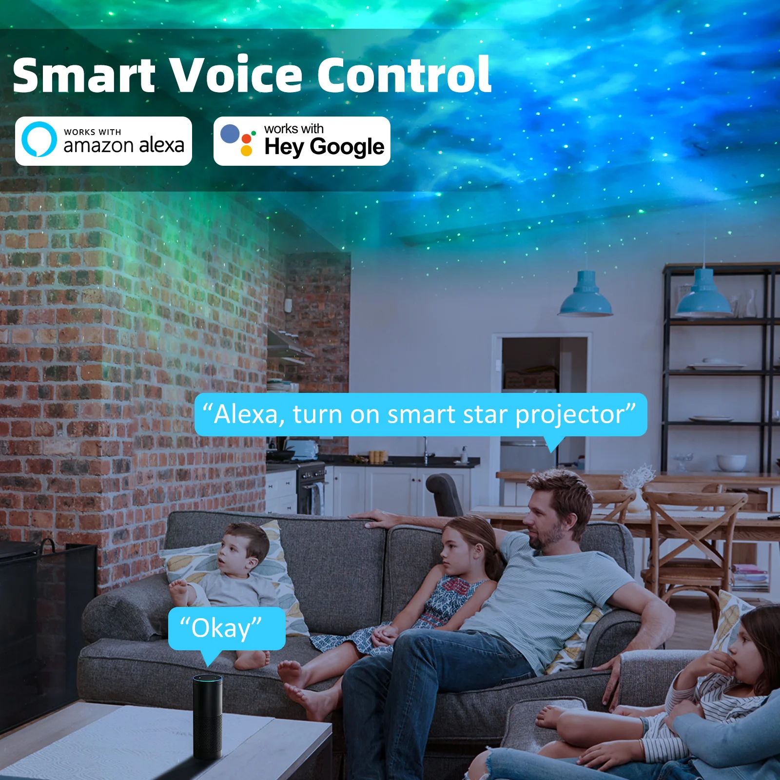 Nanxin nebula projector alexa star sky led laser galaxy projector light lamp for kids adults bedroom ceiling