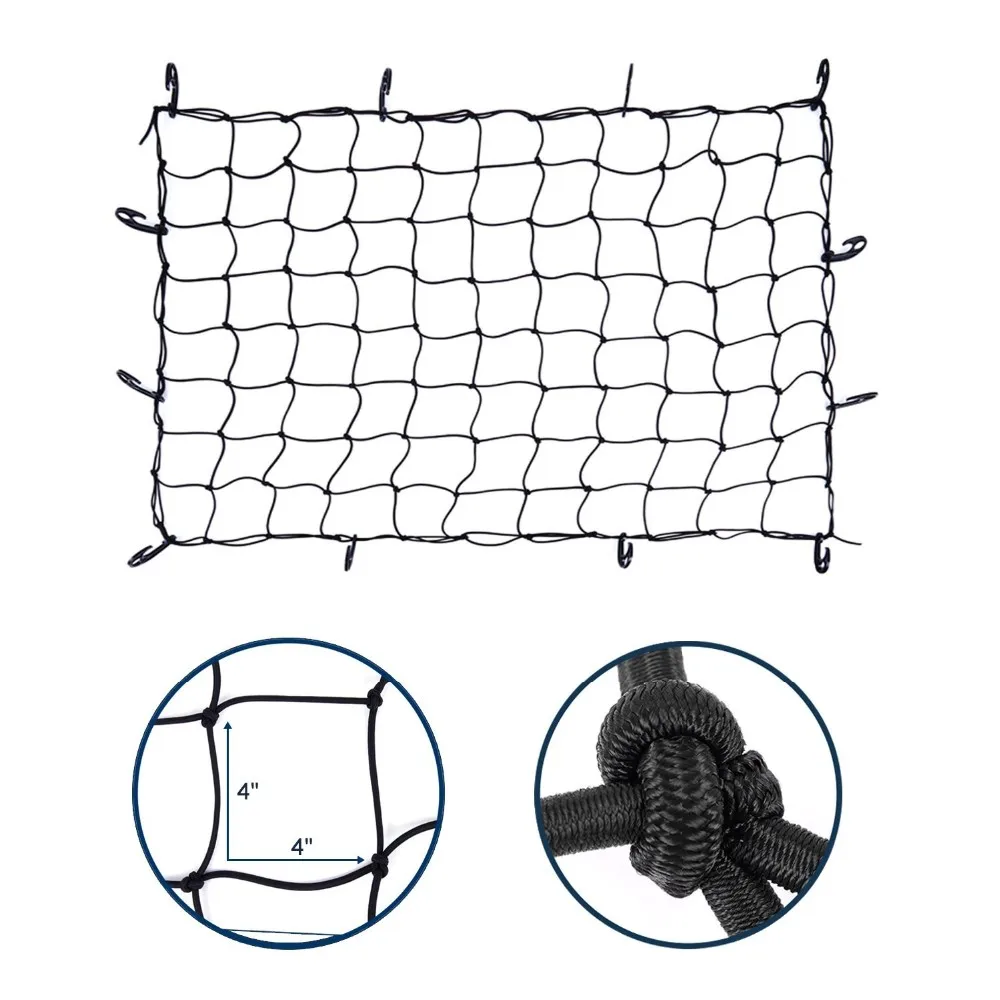 Elastic Cargo Net Bungee Net With 6 Metal Hook For Motorcycle Helmet
