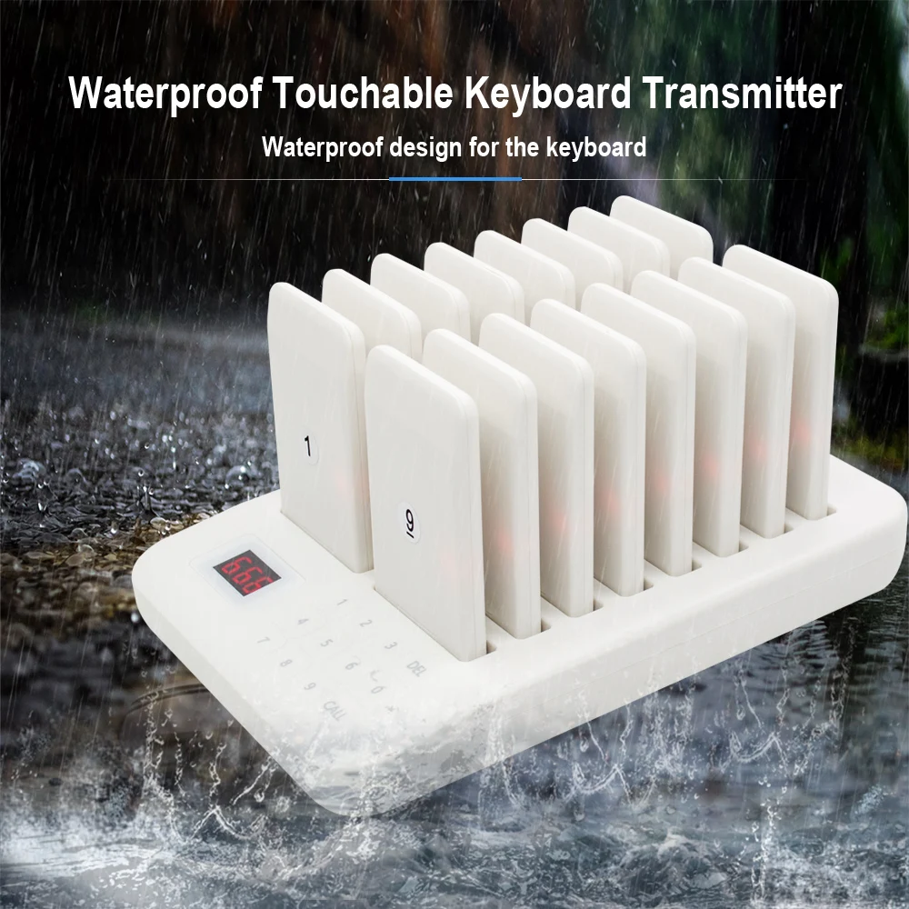 CATEL waterproof wireless restaurant paging system 16 pagers 1 keyboard transmitter Kitchen Buzzer on sale calling system