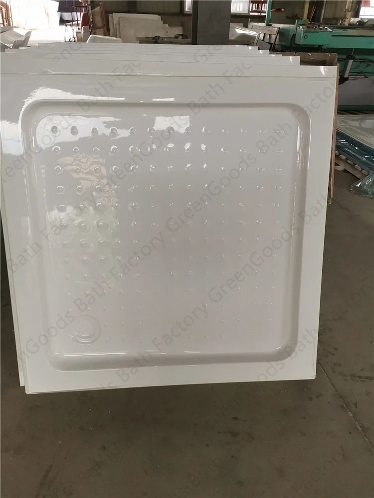 Offset Drain Bathroom ABS Acrylic Shower Trays In White Shower Base In Square Shape