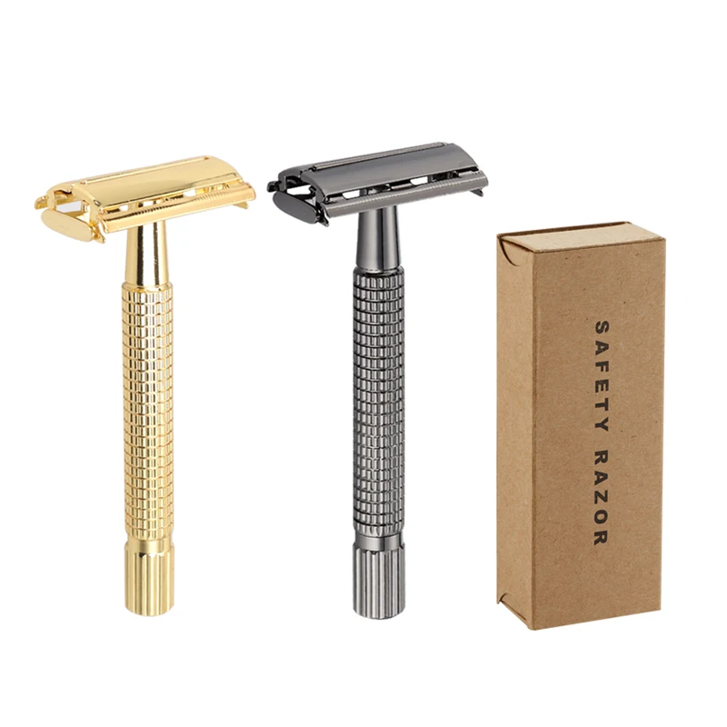 Gold color razors shaving Butterfly Opening Micro Safety Razor Touch Double Edge one shave