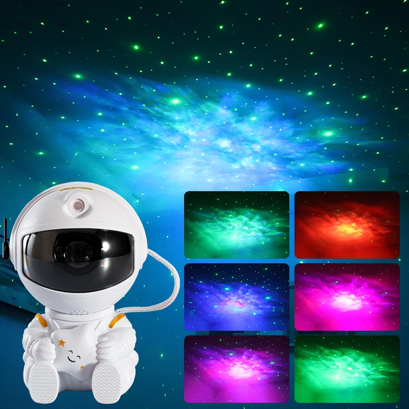 Christmas lights Astronaut Galaxy Projector Lamp Cute Seated Remote Controlled Astronaut Projector Light for Kids