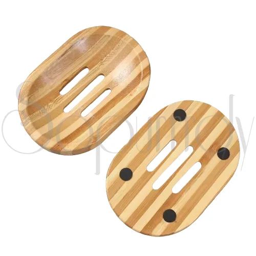 Custom Engraved Logo Printed Eco Friendly Biodegradable Natural Organic Bamboo Bathtub Bathroom Soap Tray Holder Dish