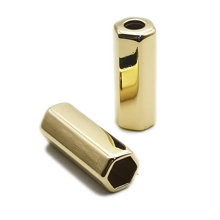 Custom Hexagonal Metal Drawstring Cord End Stopper Hat Cord Lock Garment Accessories