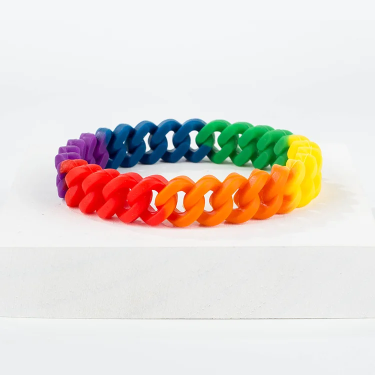 American Personality Hipster Rainbow Mixed Color Hollow Silicone Twist Bracelet Wristband Fashion Simple Bracelet
