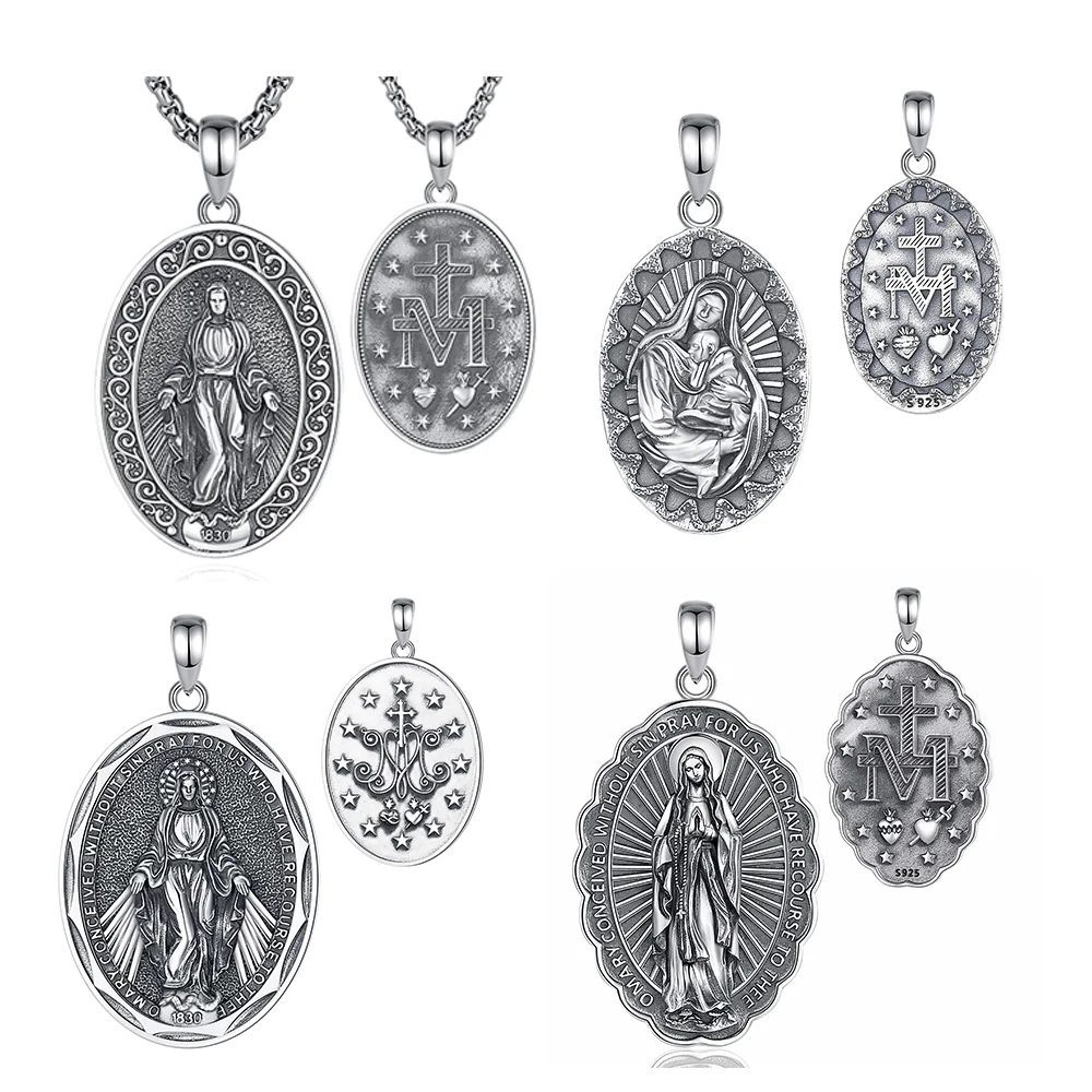 merryshine virgin mary necklace cadena de plata 925 plata 925 al por mayor joyeria de plata 925 mayoreo joyas de plata 925 por