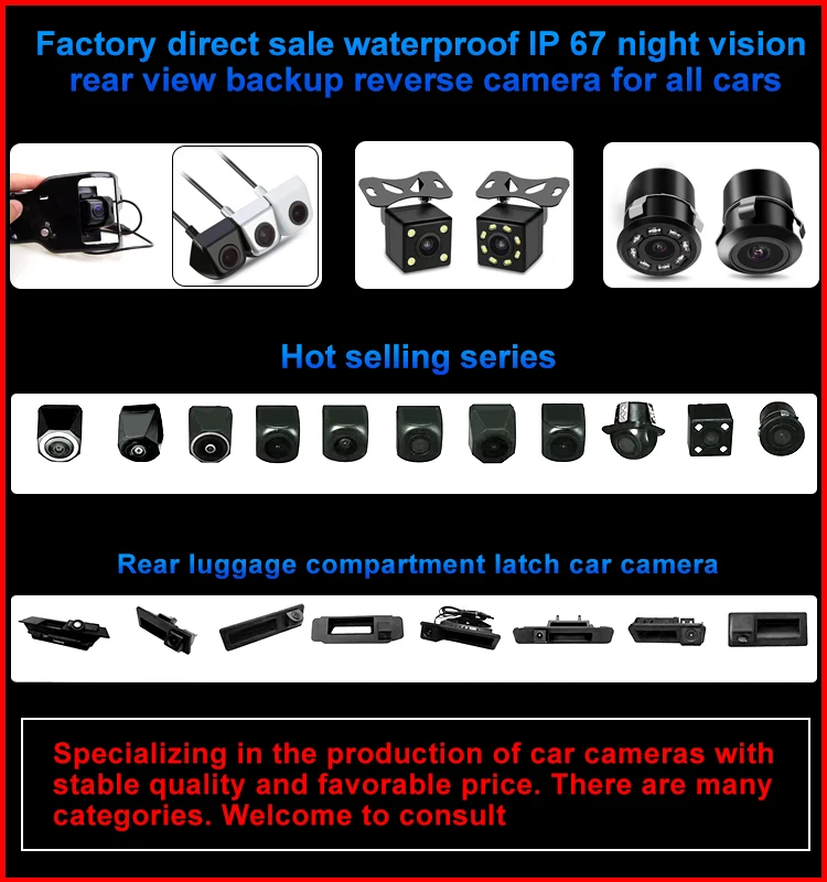 Night vision bright rearview mirror parking camera hardware spiral suspension camera mini Korean car reversing camera