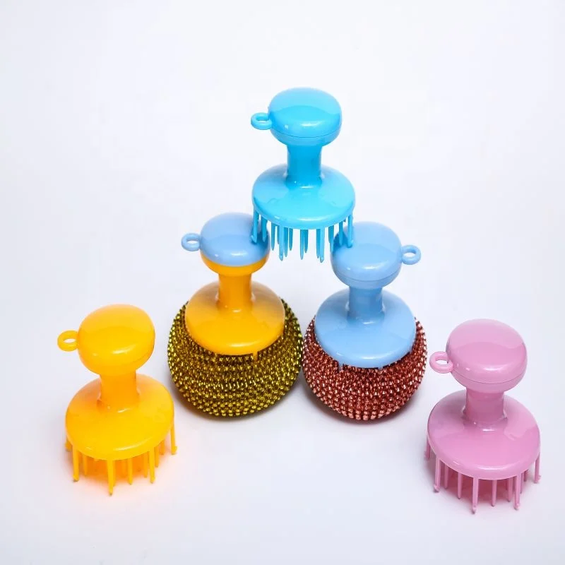 Kitchen Accessories PP And PET Material Plastic Kitchen Pan Dish Cleaning Brushes With Handle