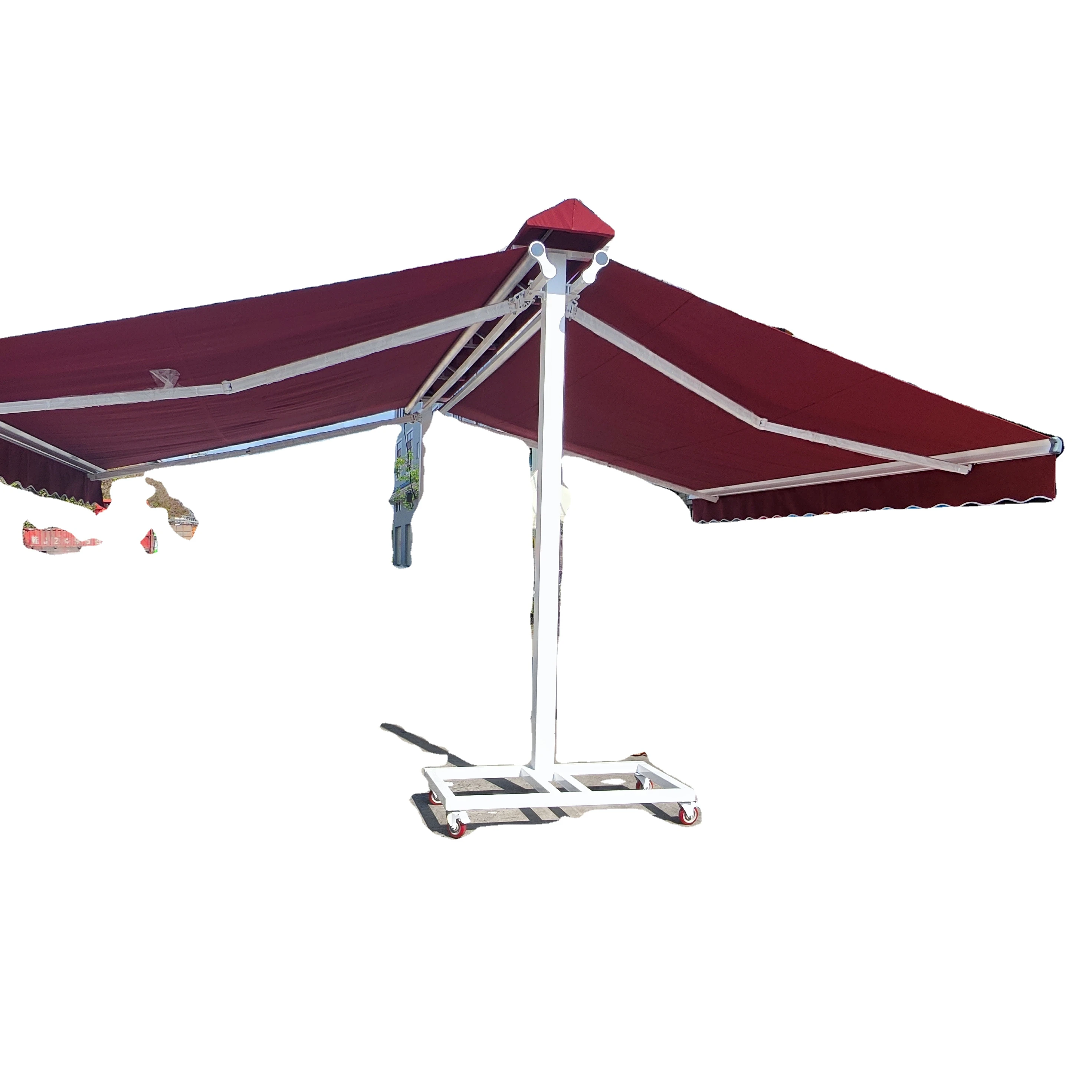 double-open awning  Type  retractable  awning tent 5*3 meter with motor