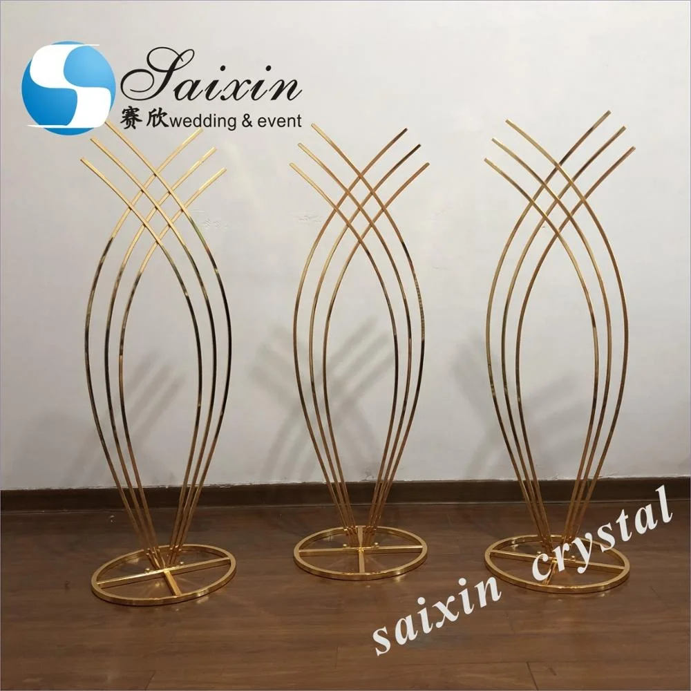 Новое поступление, Золотой металлический крест для свадебного стола, Цветочная стойка, центральные части