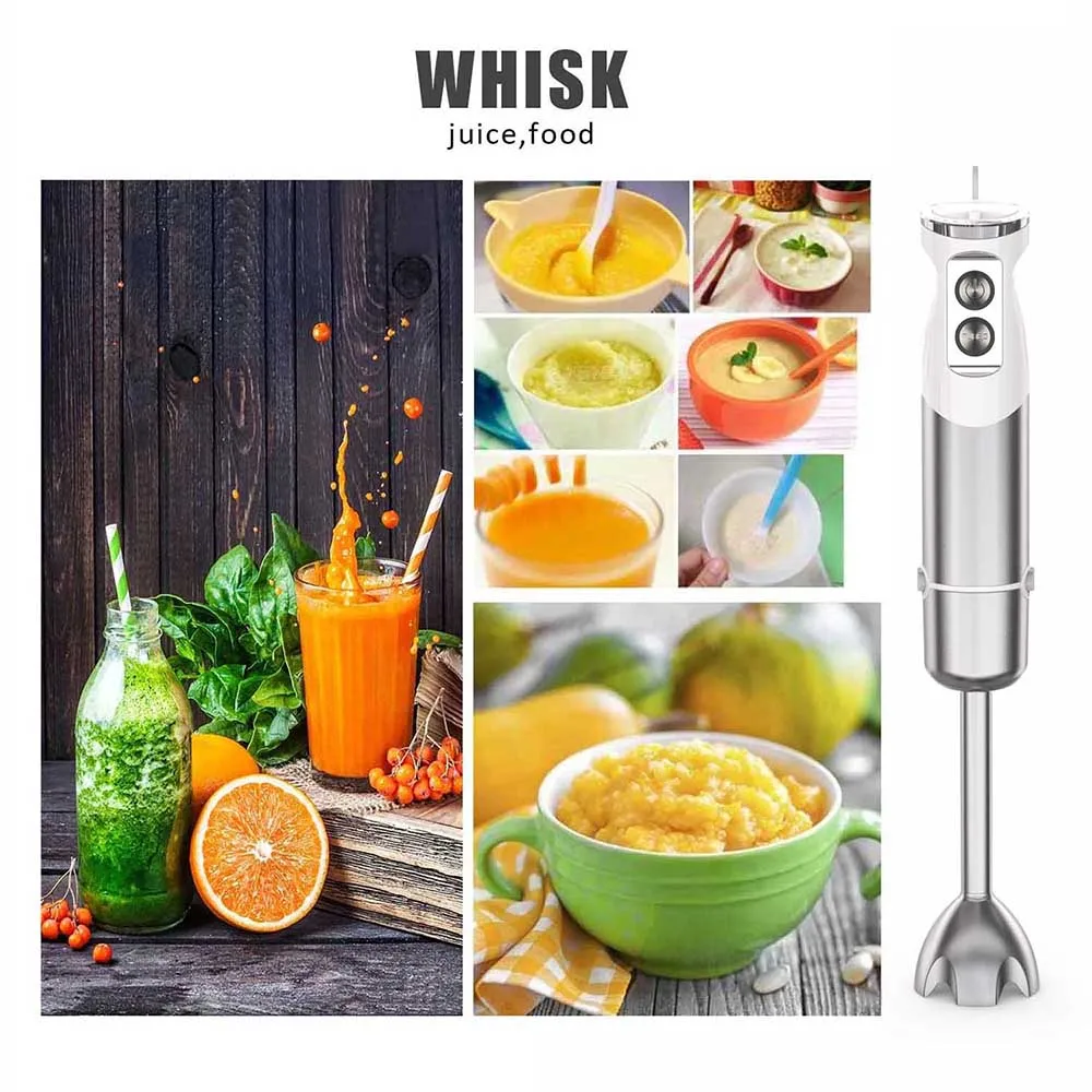 Stylish Black 600W 4-in-1 Multifunctional Hand Blender Kitchen Household Kitchen Items with Push Button Controls Food Crushing