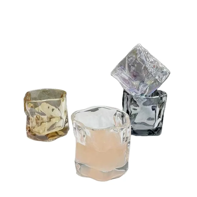 Factory direct sales irregular glass water glass transparent whiskey glass 6oz 8oz beer mug