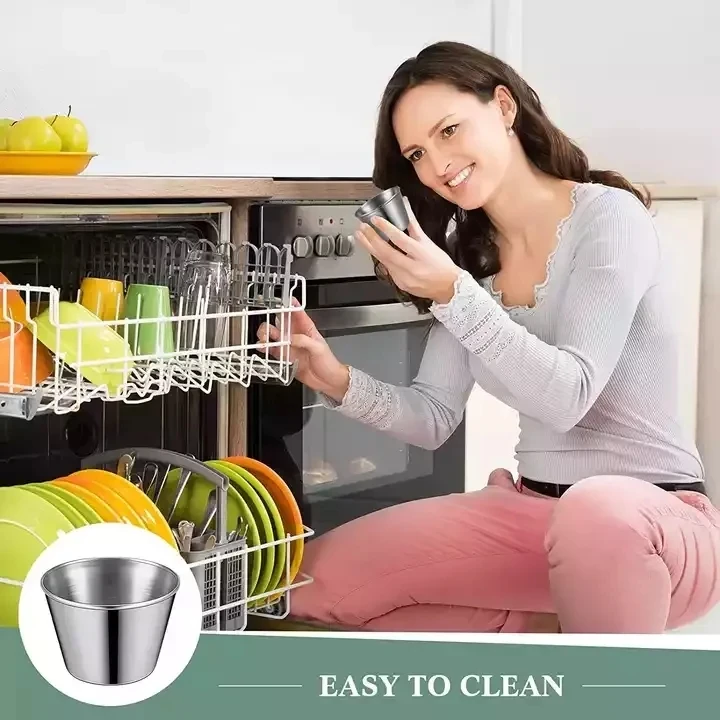 Food Grade 18/8 Stainless Steel Round Ramekin Condiment Sauce Cups