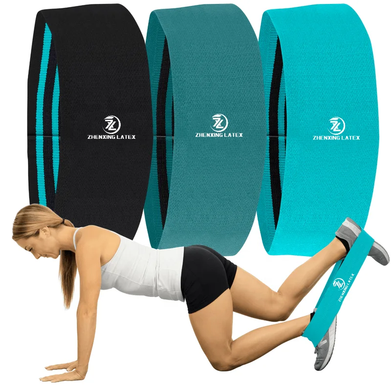 Online shop Supplier Cheap Price Custom Print Latex Fabric Glute Exercise Band Set Elastic Fitness Resistance Bands