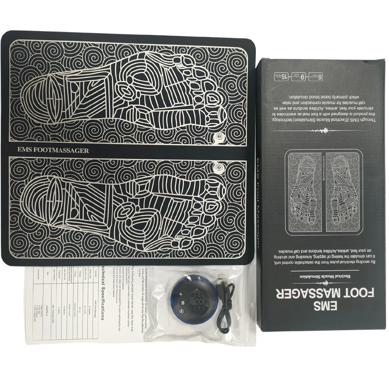 Factory wholesale EMS foot massager charging portable foot massage mat micro current foot therapy machine