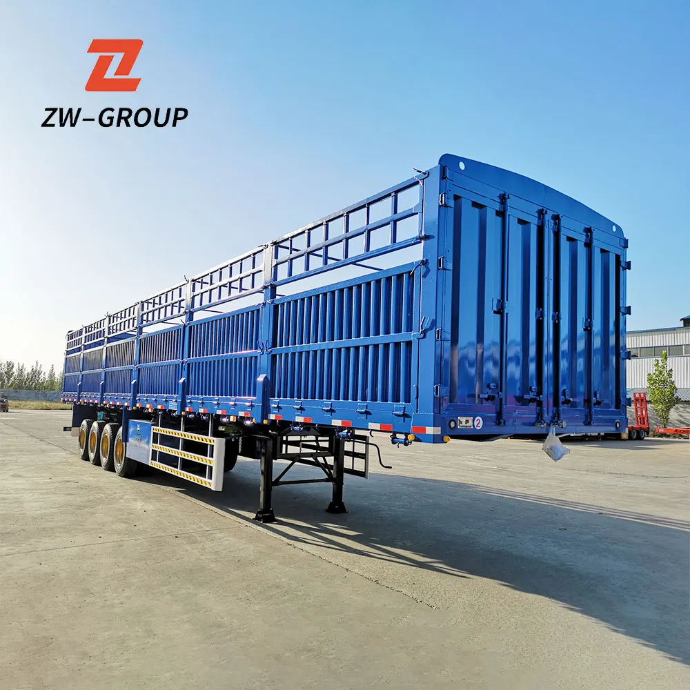 ZW Group 3 axle 80 ton fence semi trailer transport cargo fence semi trailer for Zimbabwe