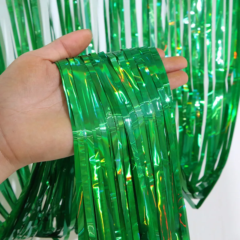 Wholesale 1*2m Metallic Curtain Wedding Birthday Party Decoration Background Wall Dazzling Laser Tinsel Curtain