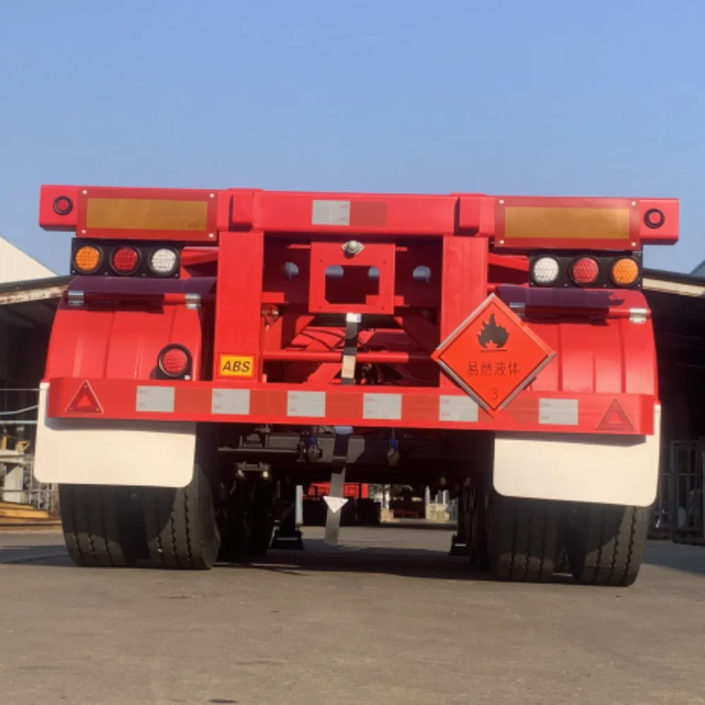 China Manufacture Export Double Interlink Truck Trailer 2 Axles Superlink Tandem Shipping 20FT Container Skeleton Semi Trailer