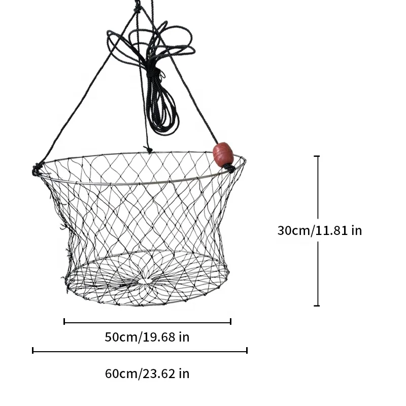 Stock for Portable fishing net with PE rope fishing float lobster trap multiple size fish trap for outdoor sports