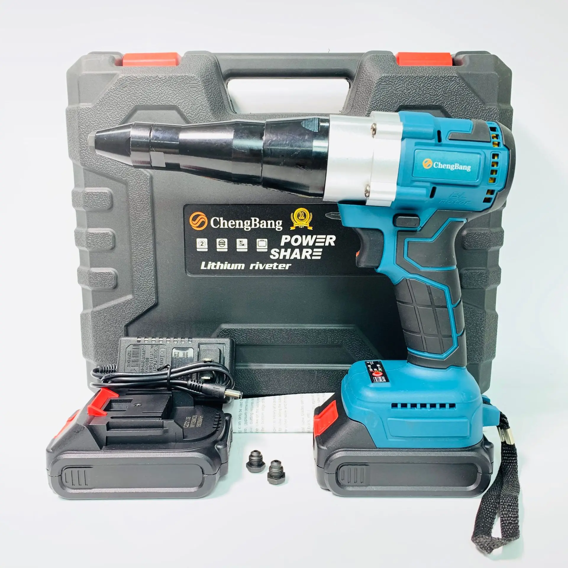 20V Portable Rechargeable Lithium Cordless Riveting Gun Brushless Automatic Electric Blind Riveter 2.4-5mm Electric Rivet Gun 05