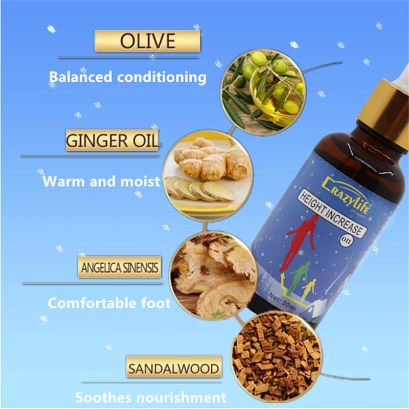 Height Increasing Oil Medicine Body Grow Taller Essential Oil Foot Health Care Products Promos Bone Growth 30ml