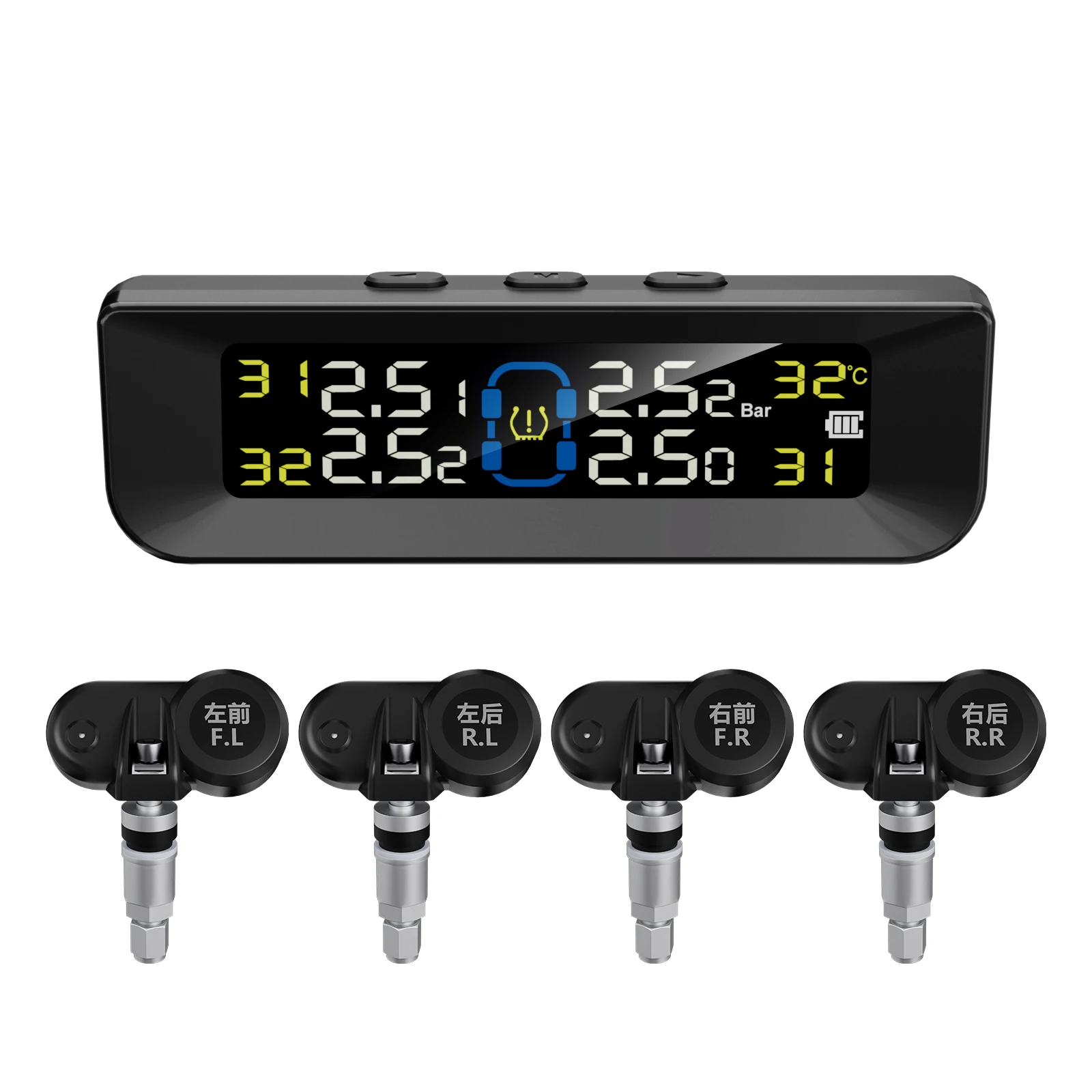 116psi 8bar tire pressure gauge 4 tires tpms internal sensor universal solar TPMS tire pressure monitoring system