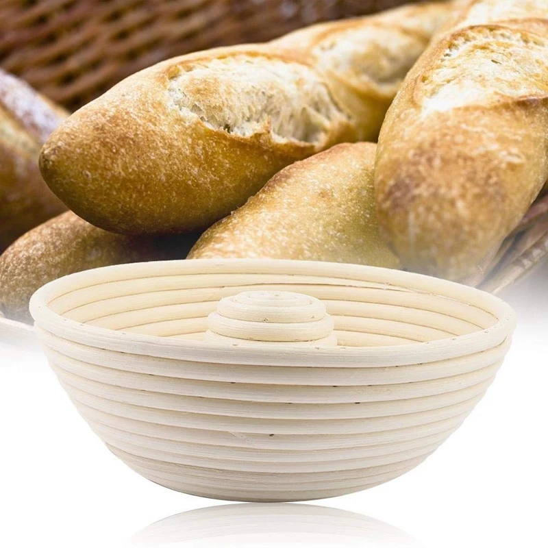 Low MOQ Stocked Round Bread Banneton Proofing Basket With Cloth Liner