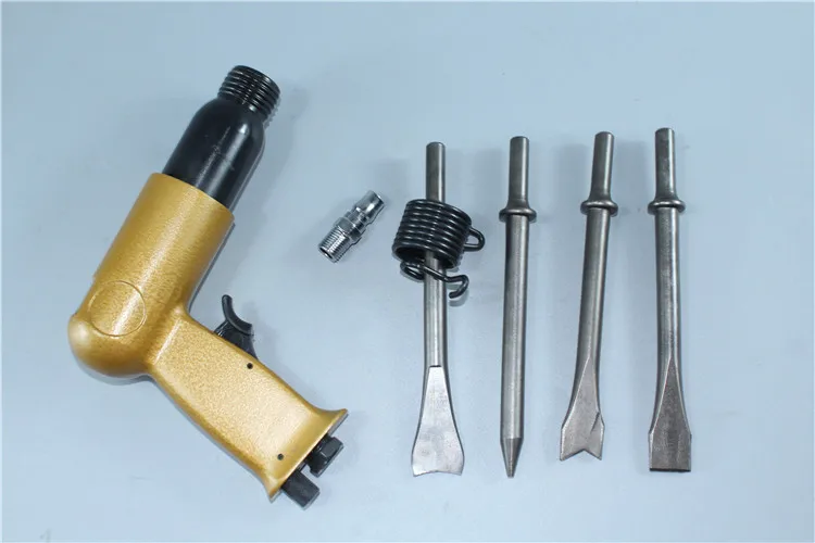 Professional Handheld Pistol Gas Shovels Air Hammer Small Rust Remover Pneumatic Tools with 5 Chisels Air Hammer