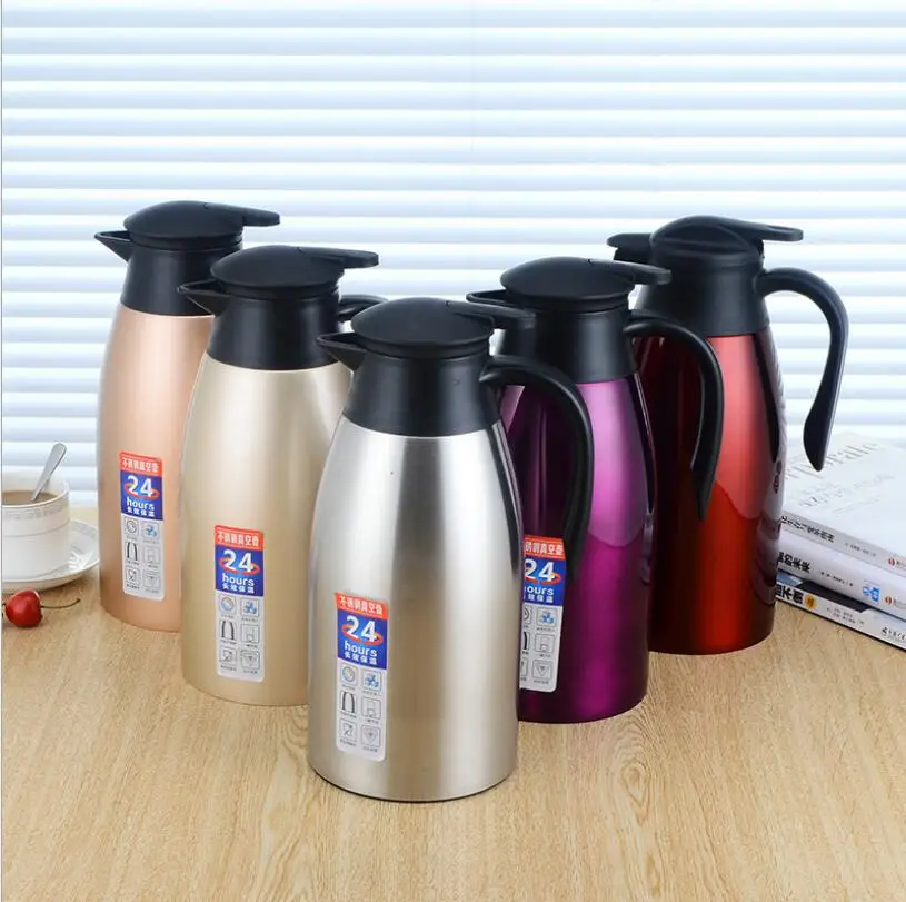 2000ML 1.5L Wide Mouth Double Wall Stainless Steel Coffee Thermos Pot