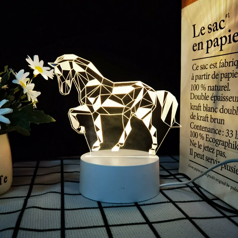 Table Lamp Wholesale LED Base 3D Illusion animation Astronaut Camera light Cute kids acrylic custom USB nightlight table lamp