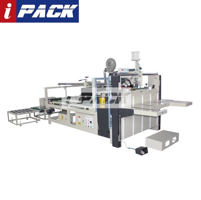 IPACK Semi Automatic Carton Box Making Sheet Pasting Box Folder Gluer Machine Best Price
