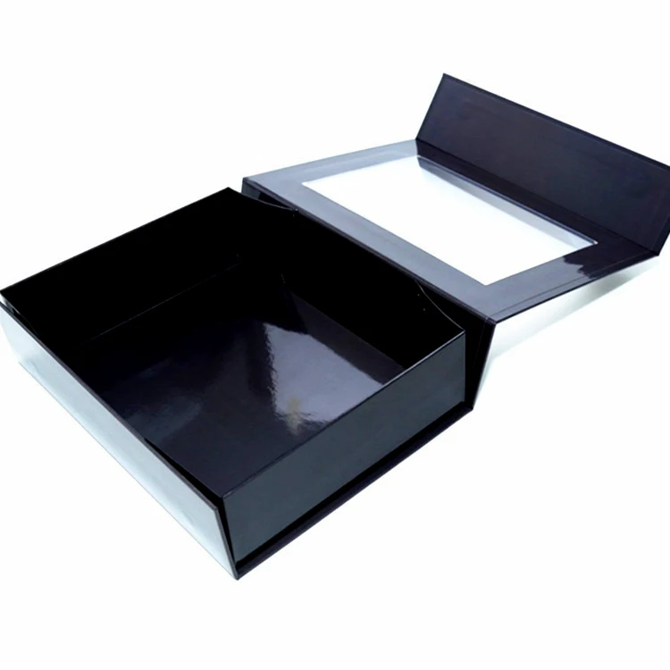 Custom rigid hardbox magnetbox window matt magnet box packaging luxury folding gift box with magnetic with window